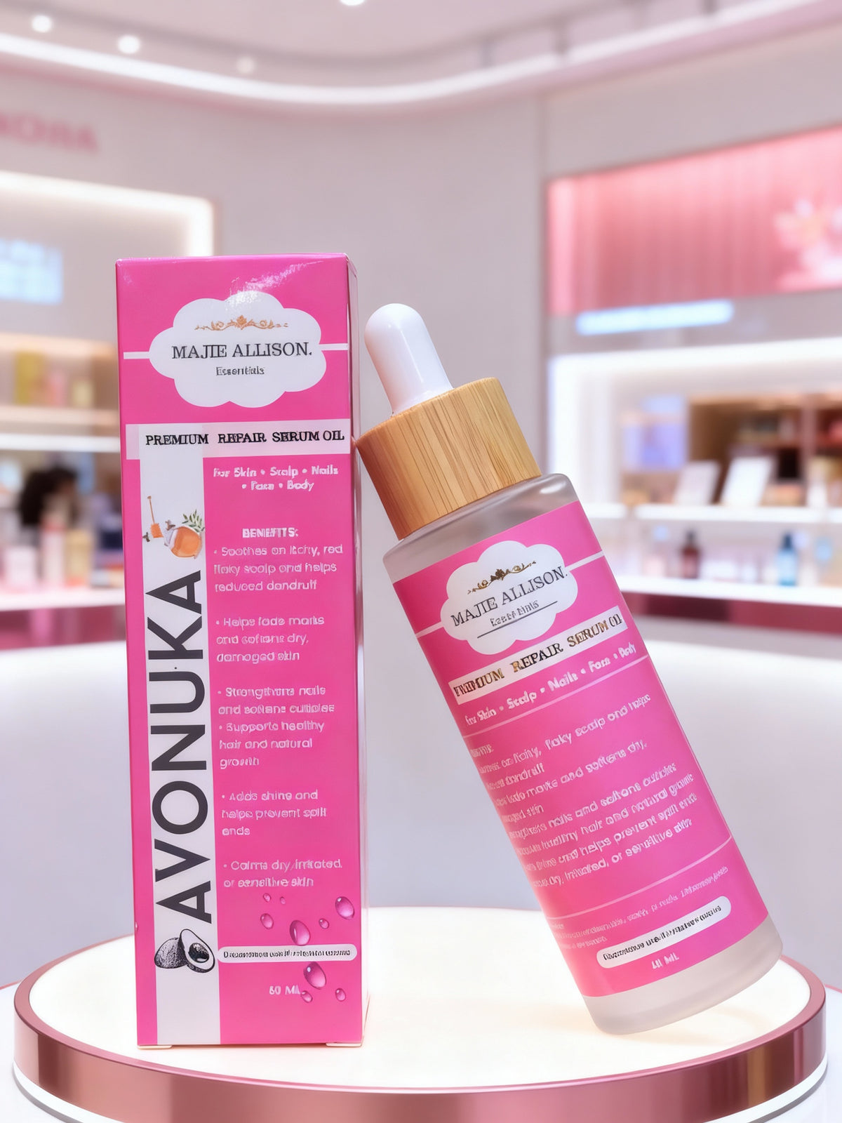 Avonuka Repair Serum Oil front label and packaging