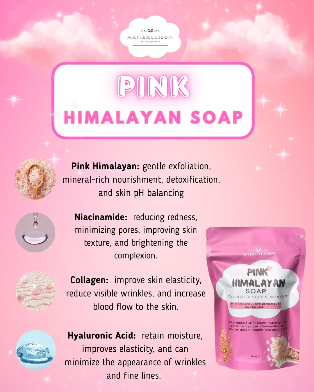 Exfoliating Pink Himalayan Soap bar for smooth skin